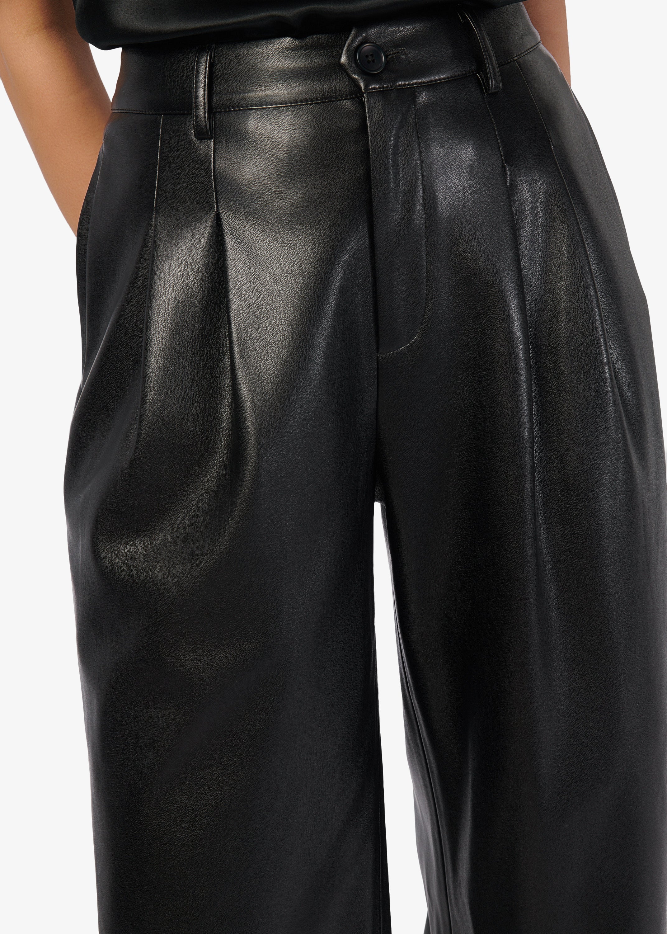 Andorra High Rise Vegan Leather Pant Black - Image 3