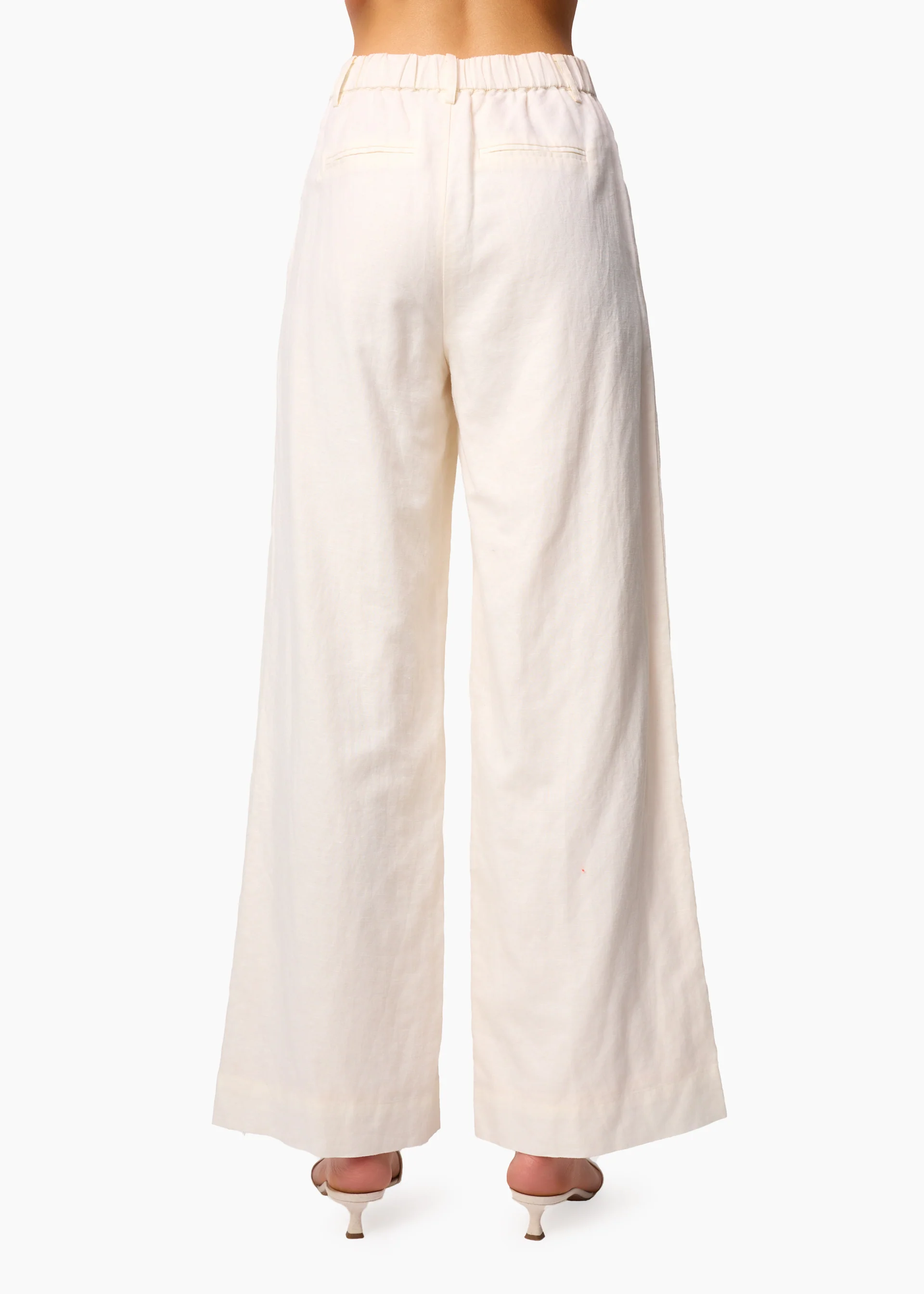 Cadiz Wide Leg Pant Cream - Image 4