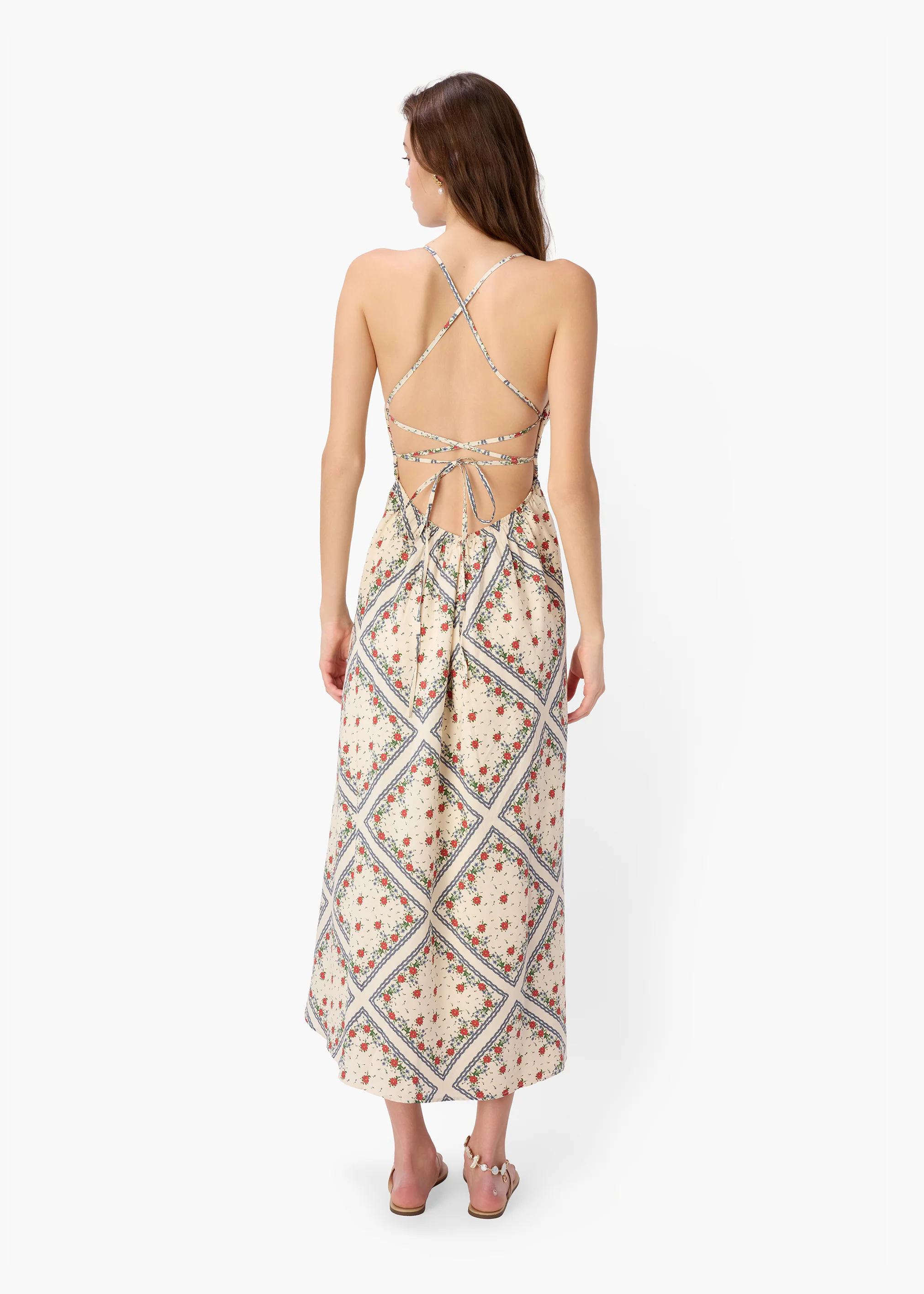 Cecily Silk Cotton Dress Heirloom Bandana - Image 6