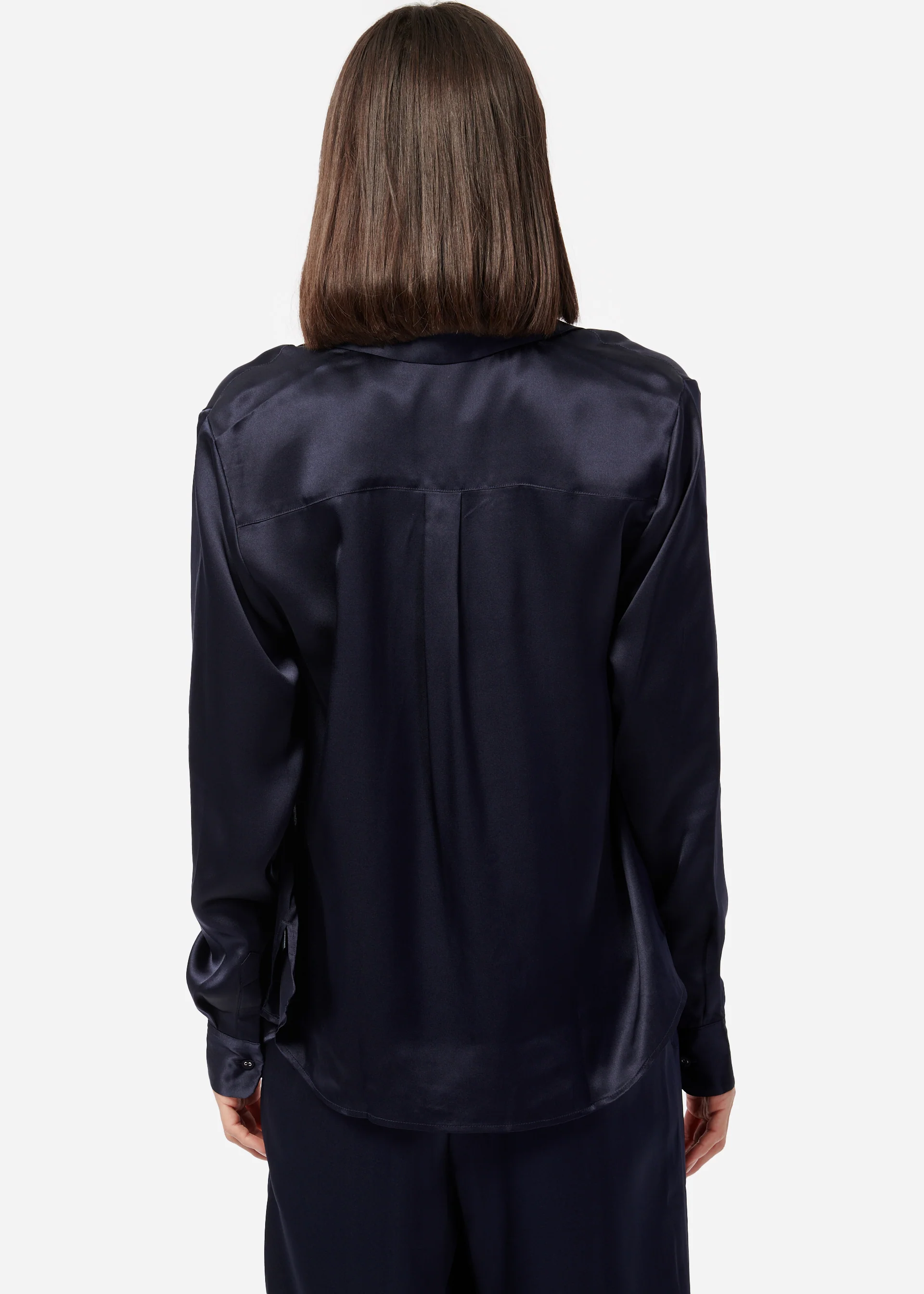 Crosby Silk Blouse Navy - Image 3