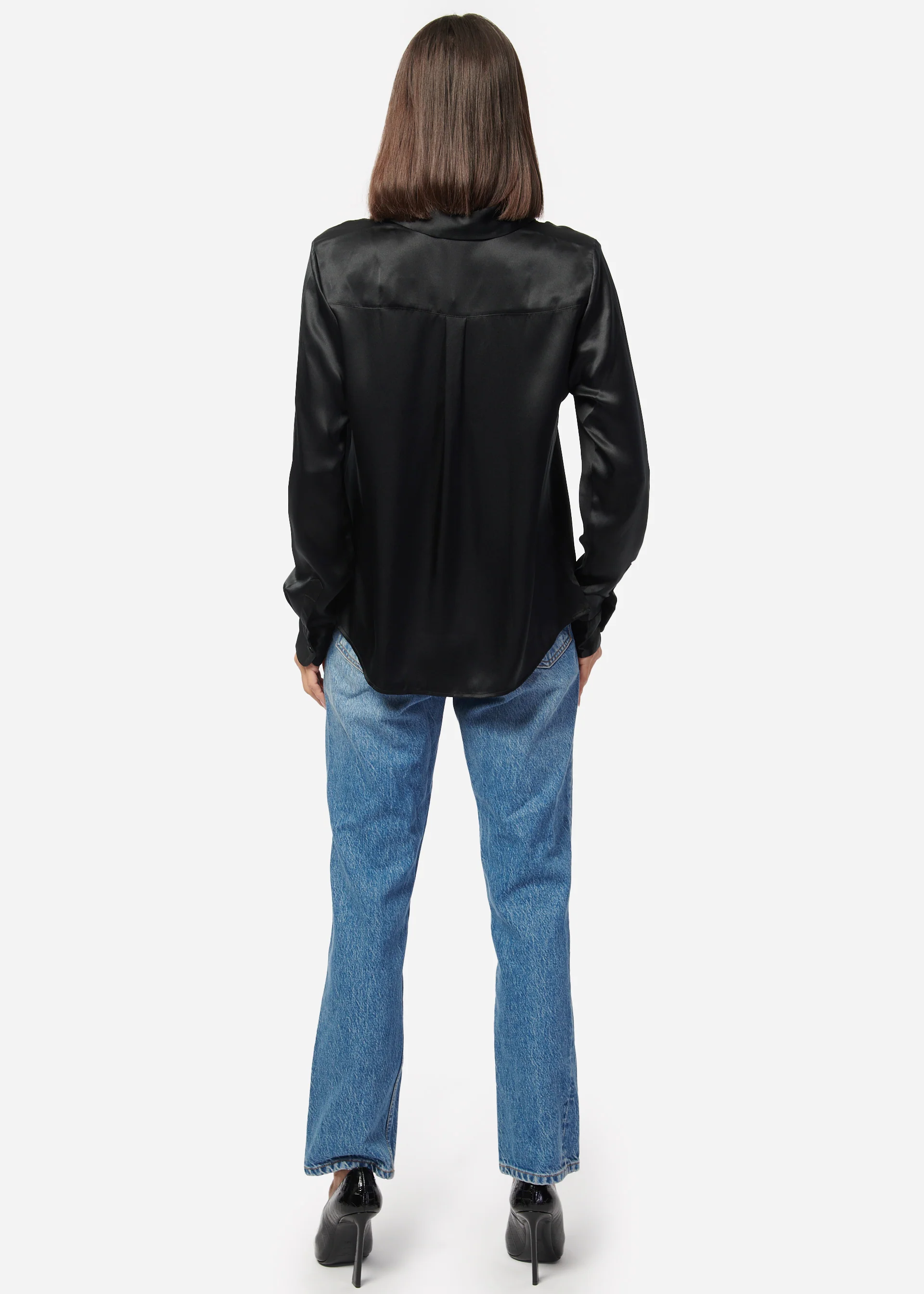 Crosby Silk Blouse Black - Image 5