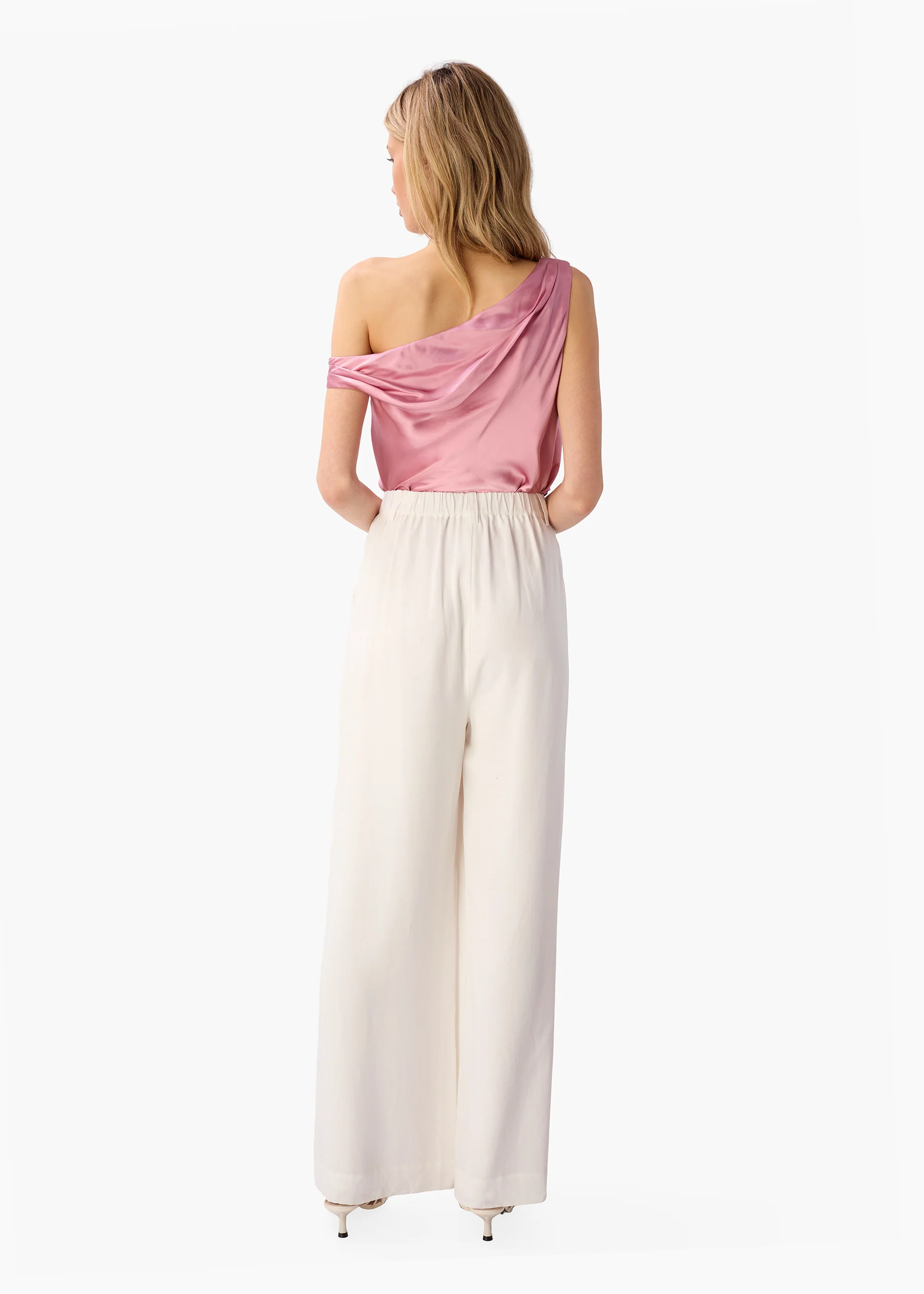 Davina Wide Leg Tencel Pant White - Image 3