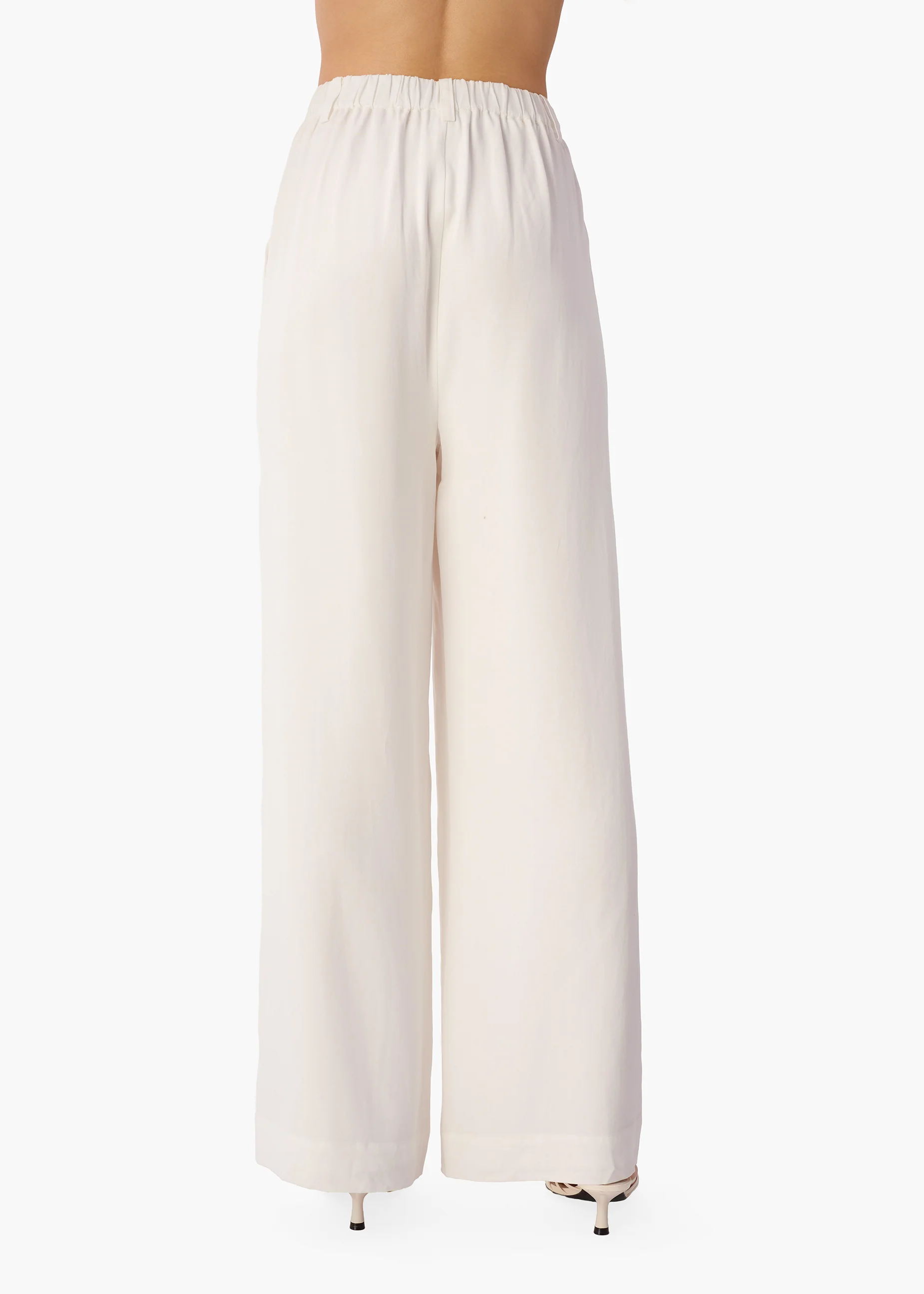 Davina Wide Leg Tencel Pant White - Image 4