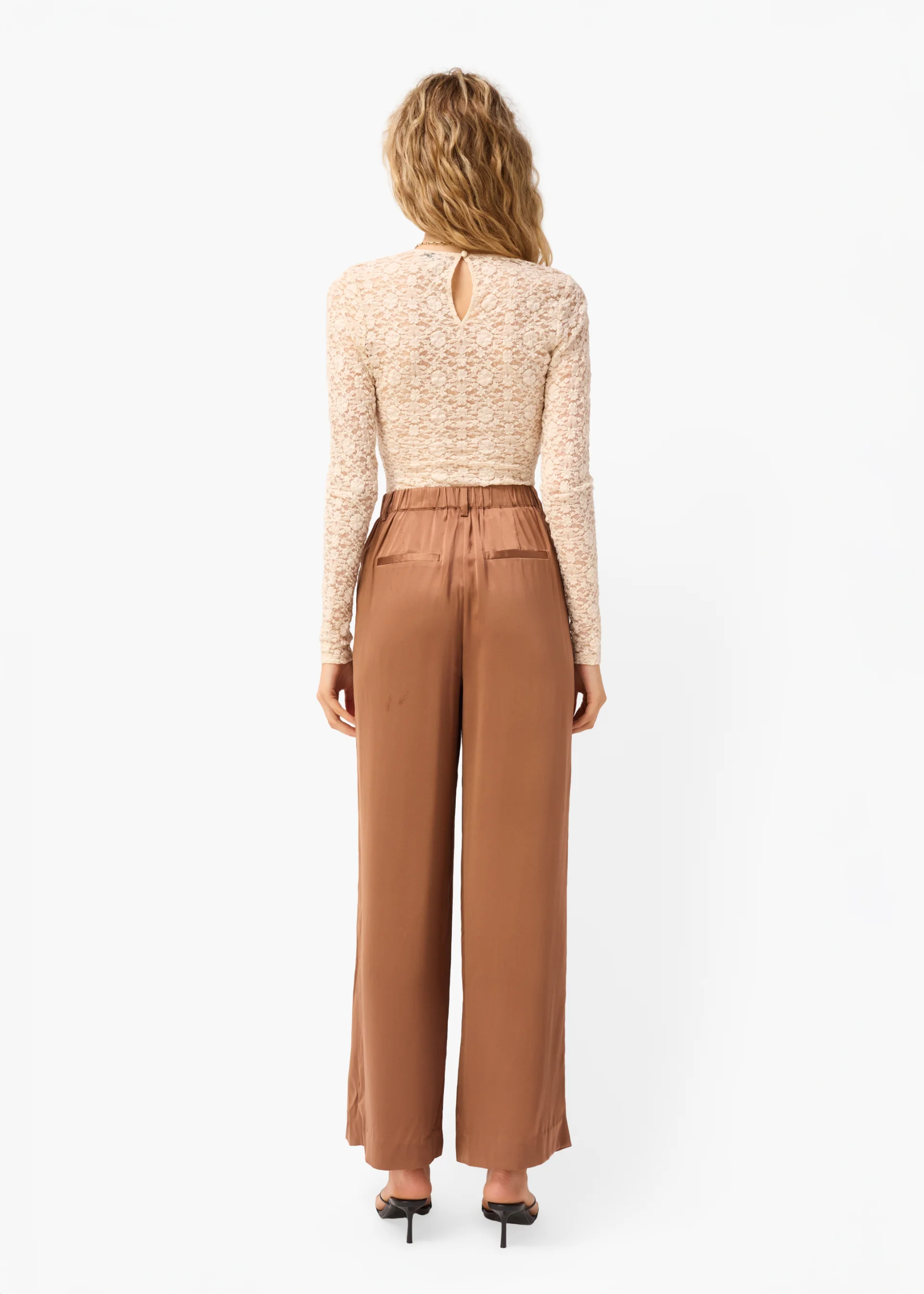 Fabian Wide Leg High Rise Pant Carob - Image 5