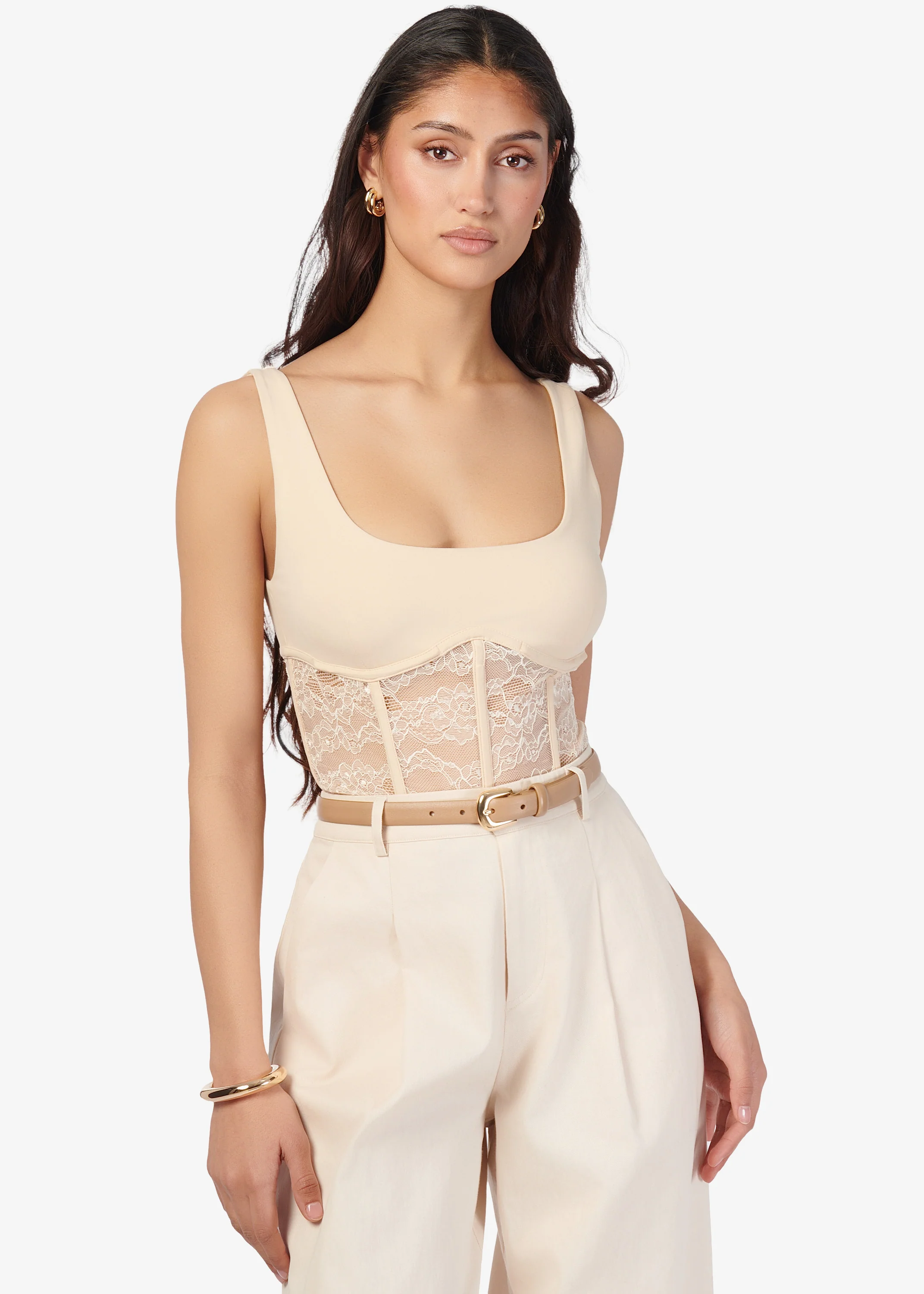 Kimber Lace Corset Bodysuit Bone - Image 3