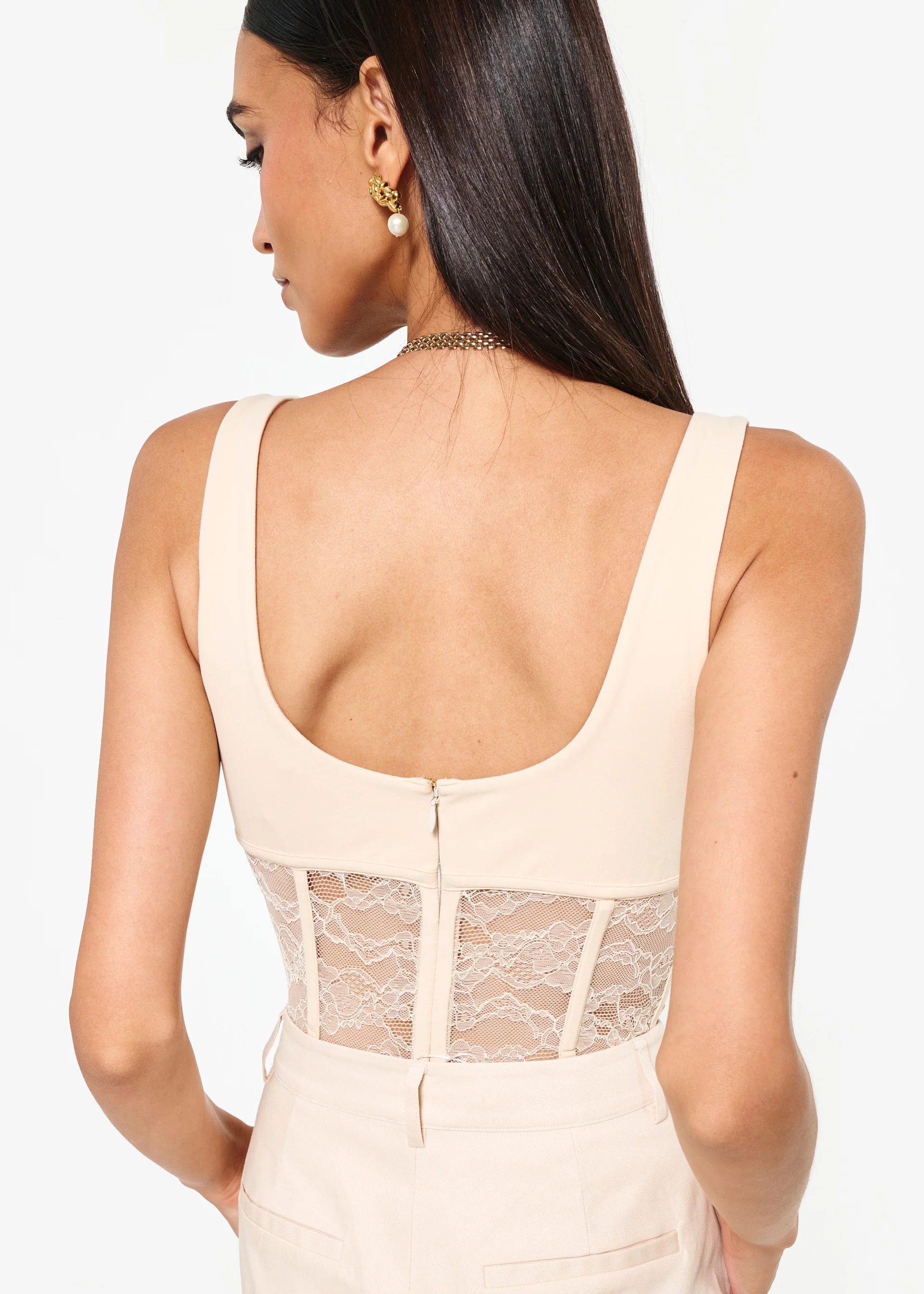 Kimber Lace Corset Bodysuit Bone - Image 4