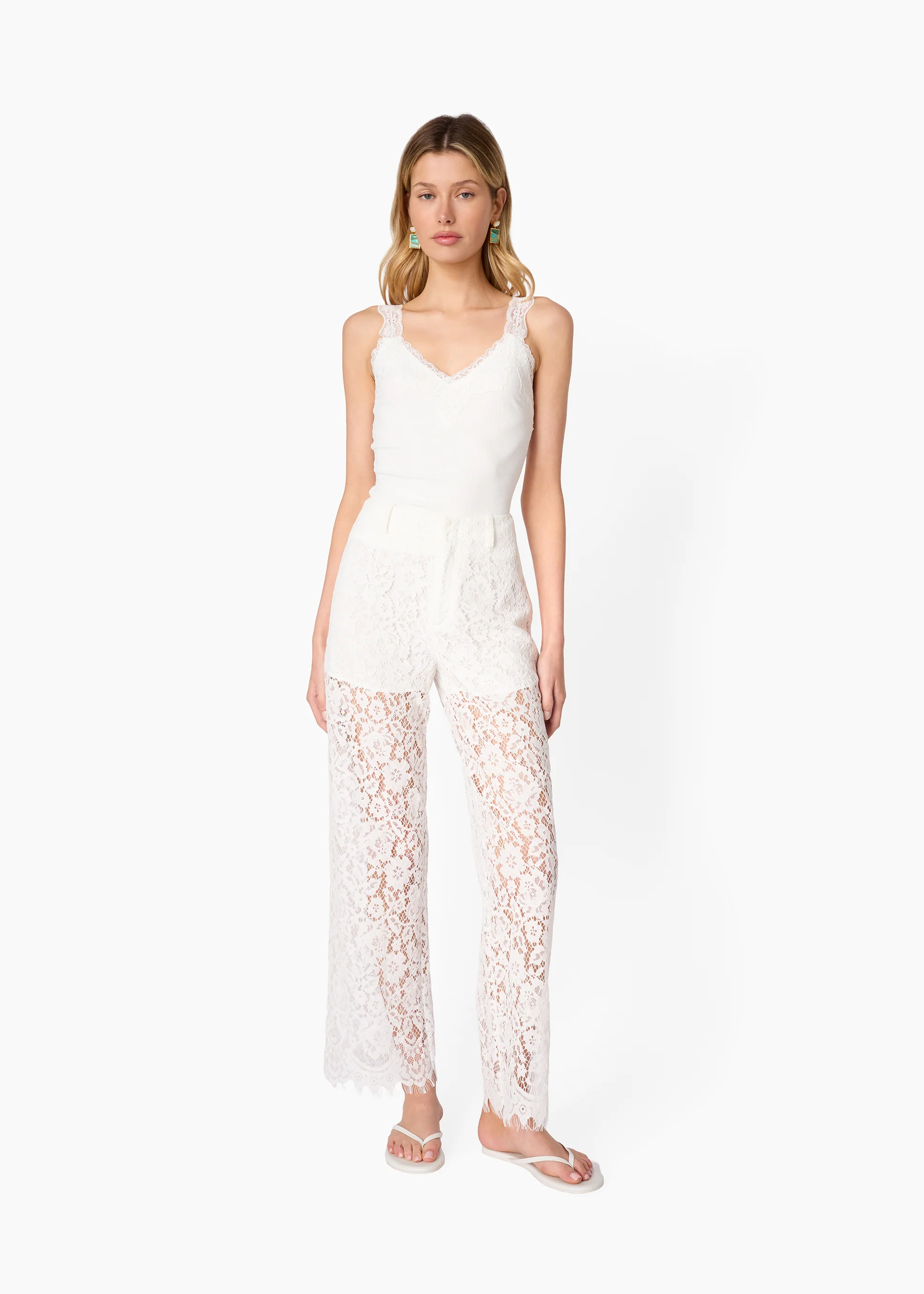 Lani Rib Knit Tank White - Image 4