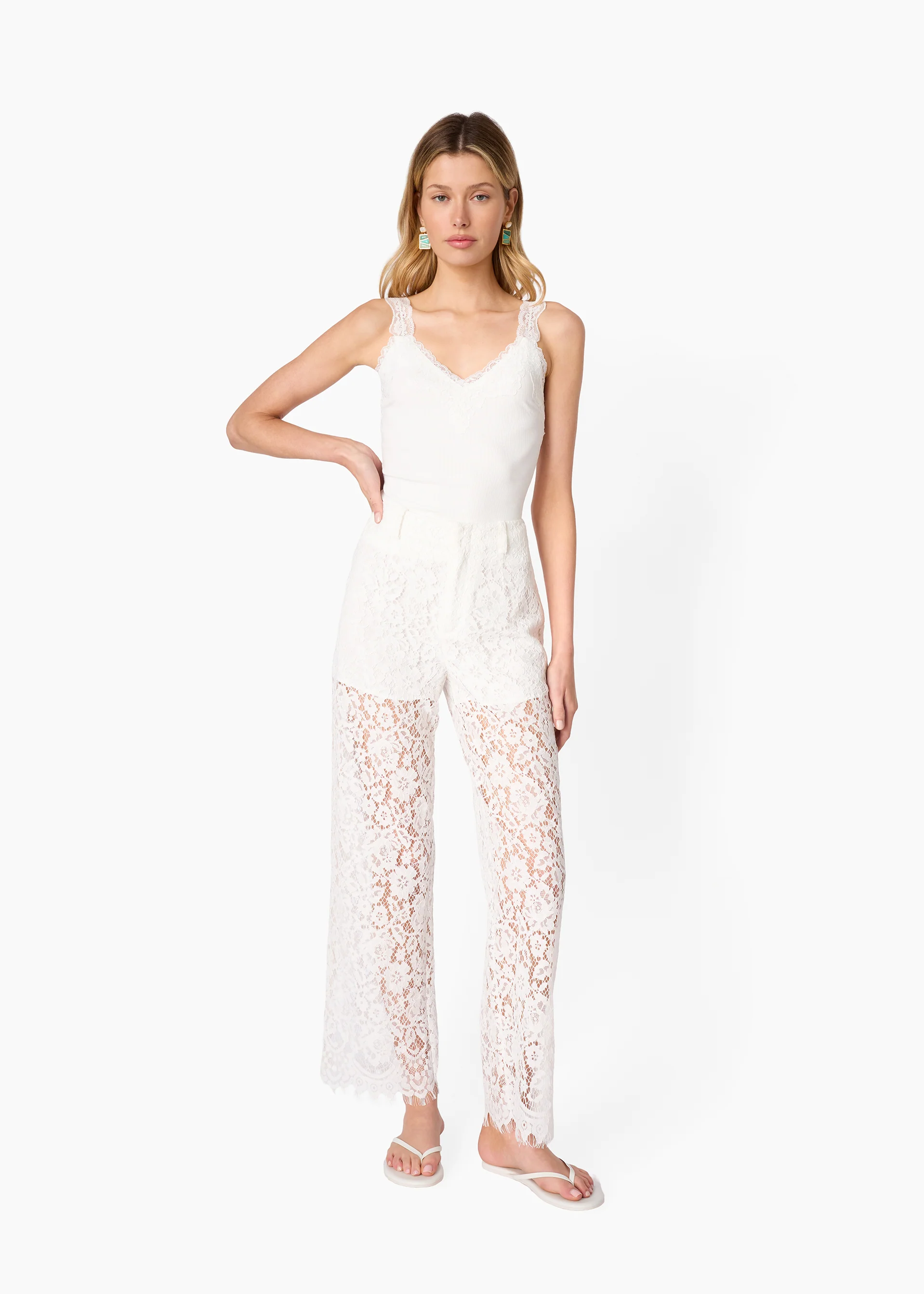Lani Rib Knit Tank White - Image 5