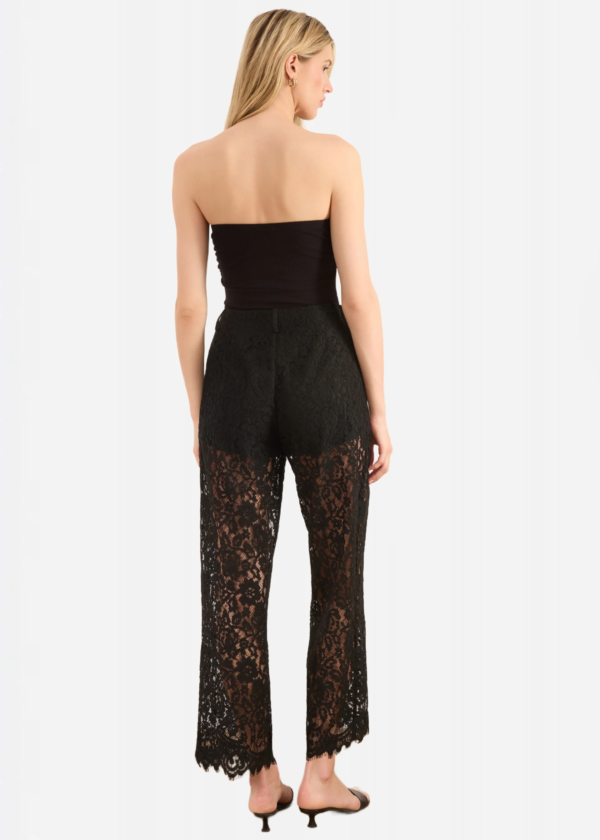 Livvy Strapless Rib Knit Bodysuit Black - Image 3