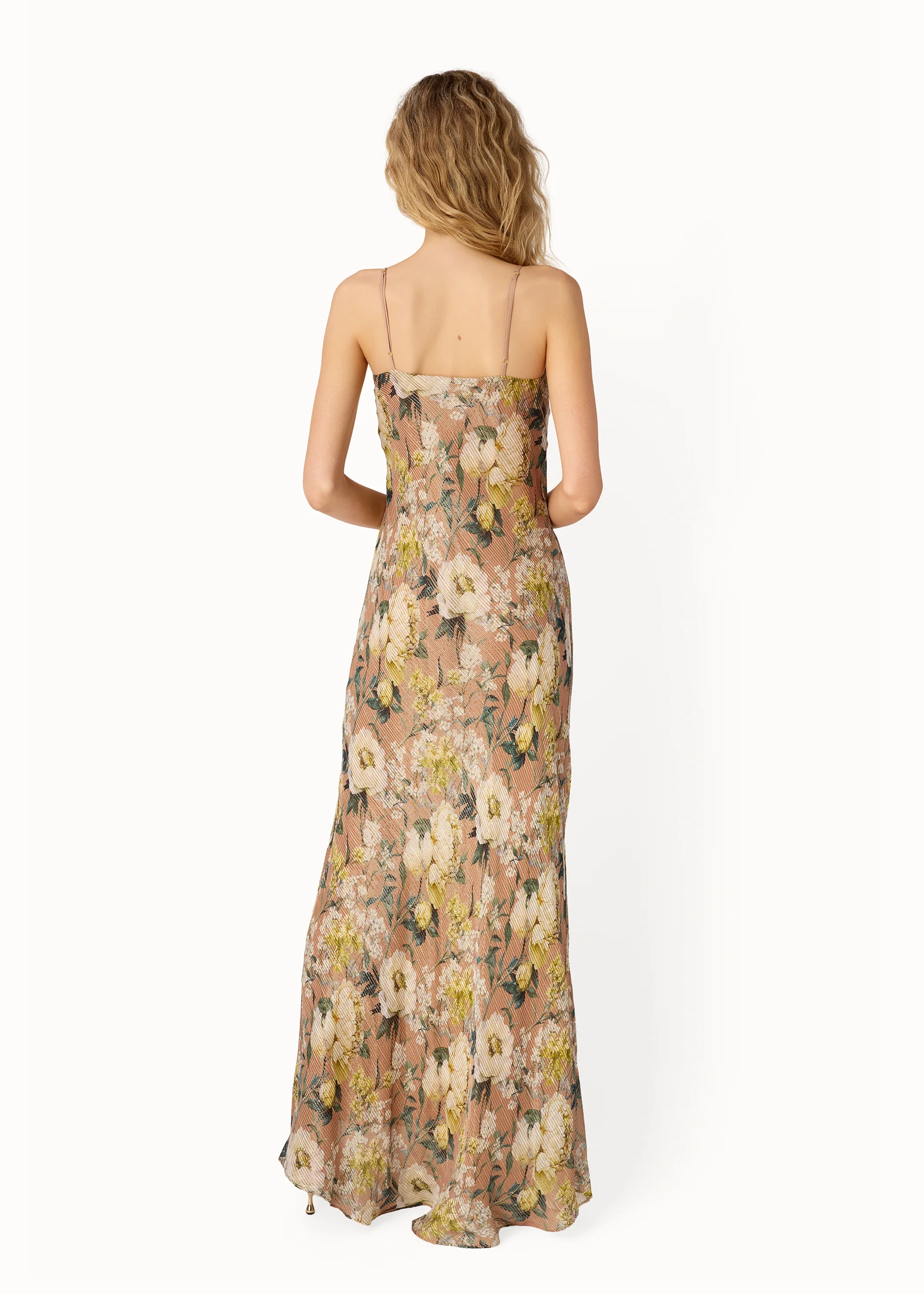 Luanna Metallic Chiffon Maxi Dress Morning Flourish - Image 4