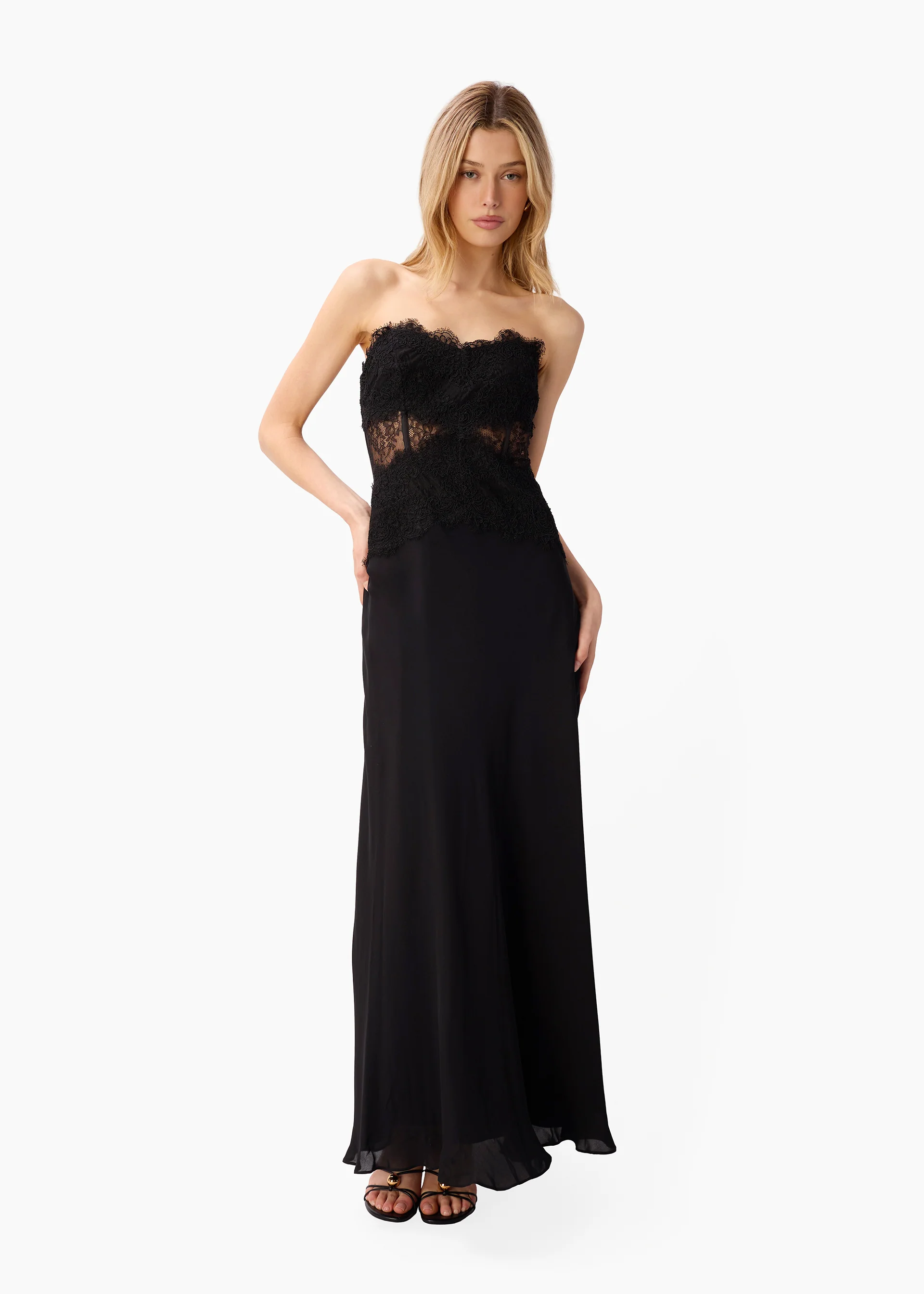 Lucienne Strapless Gown Black - Image 4