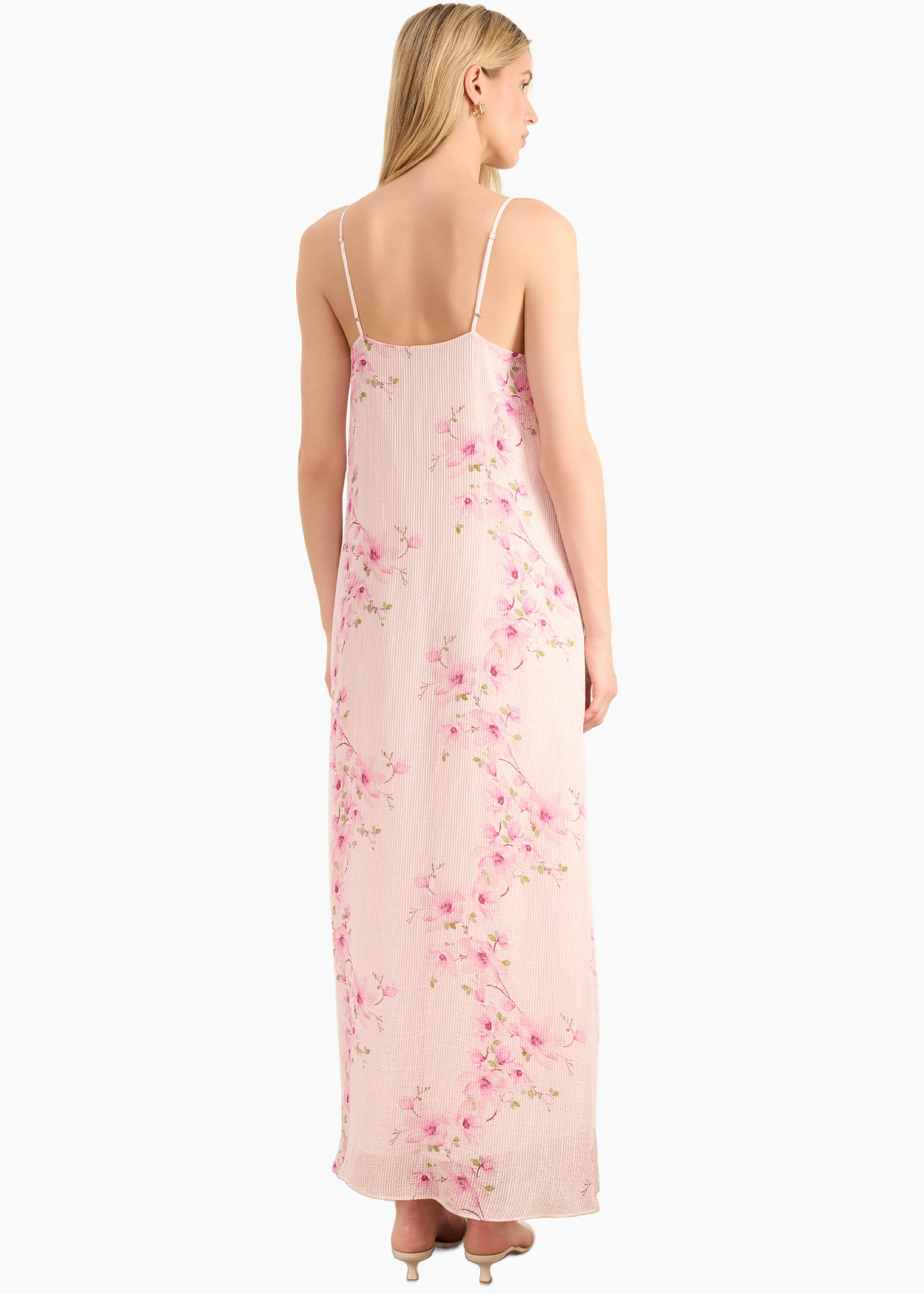 Luz Metallic Chiffon Maxi Dress Aurora Blossom - Image 3