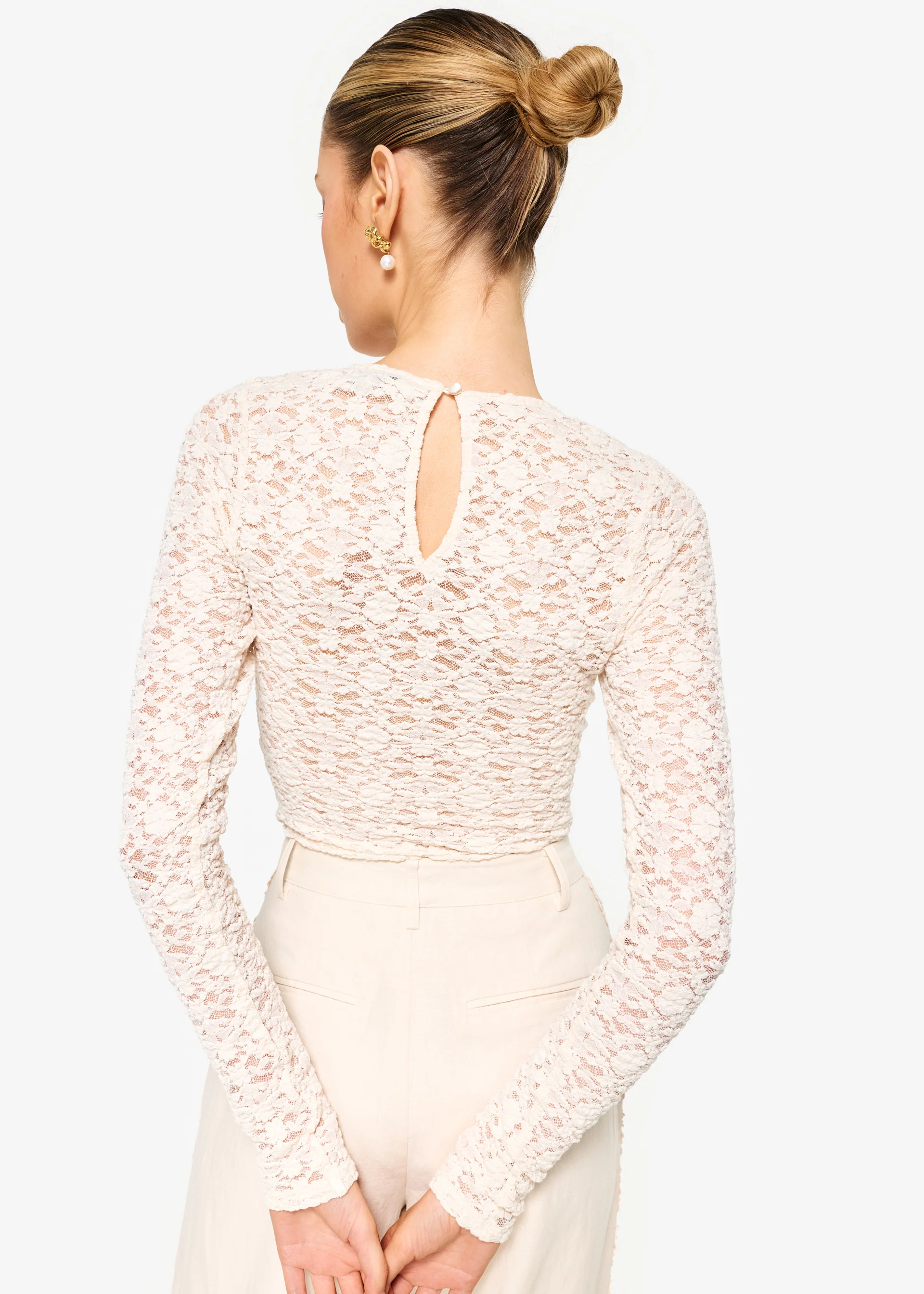 Meli Stretch Lace Top Bone - Image 4