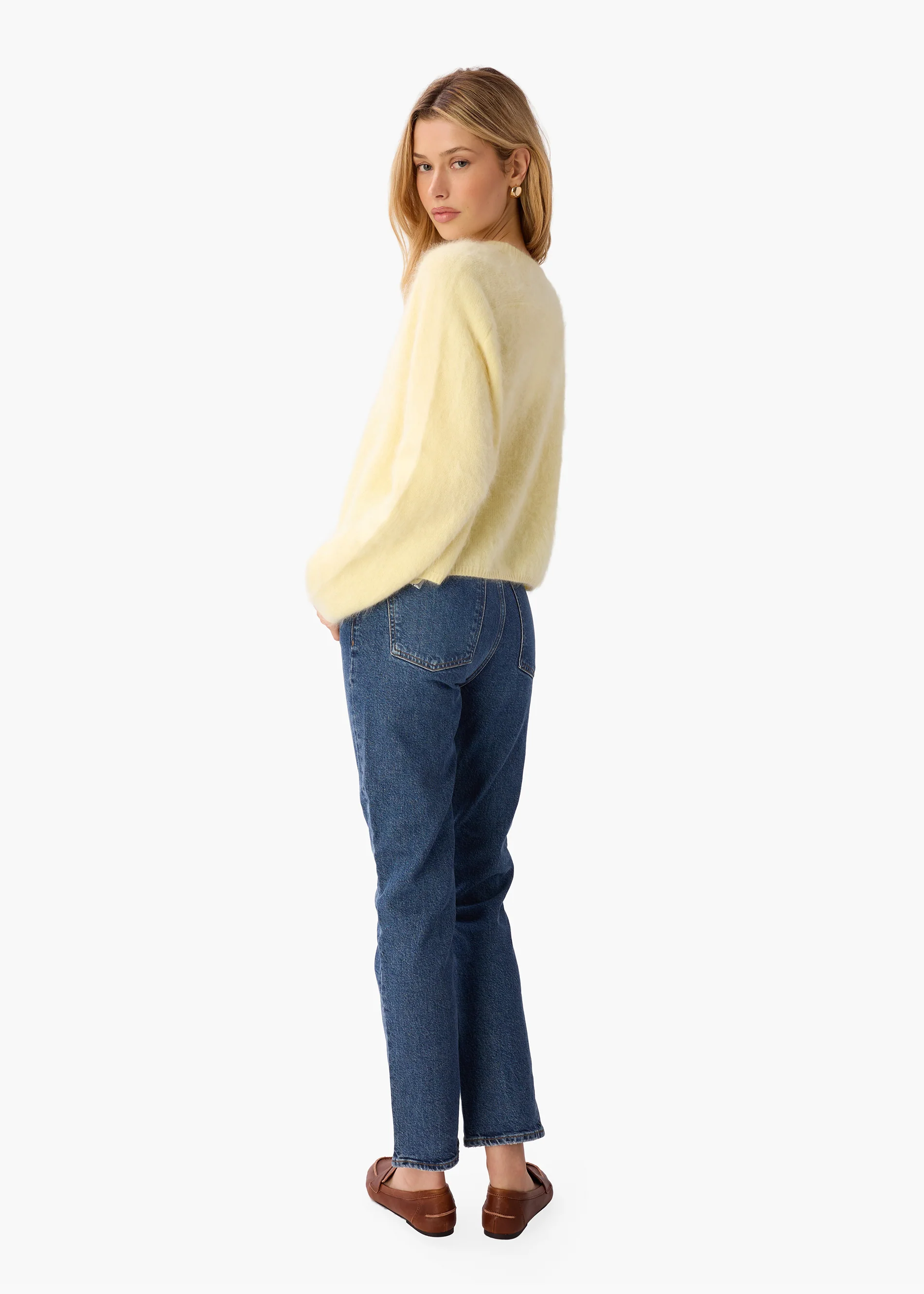 Niall Cashmere Sweater Custard - Image 4