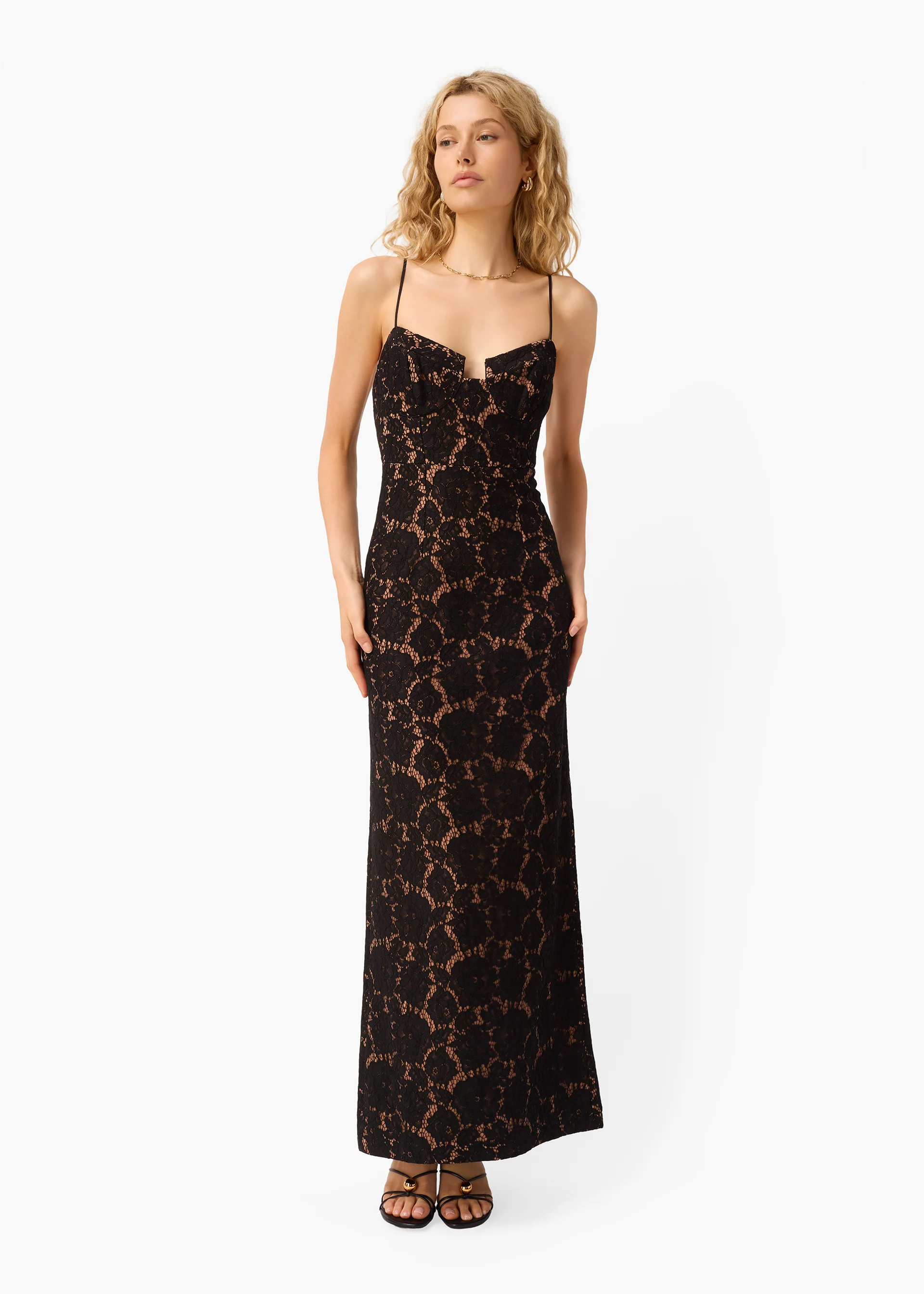 Rosaria Lace Gown Black - Image 4