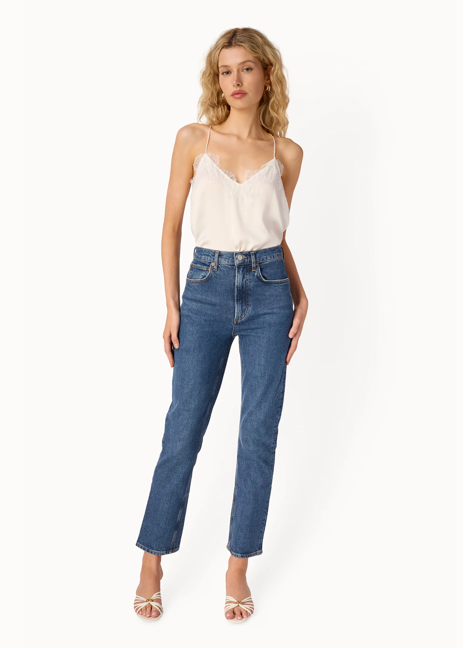 Racer Charmeuse Camisole White - Image 3