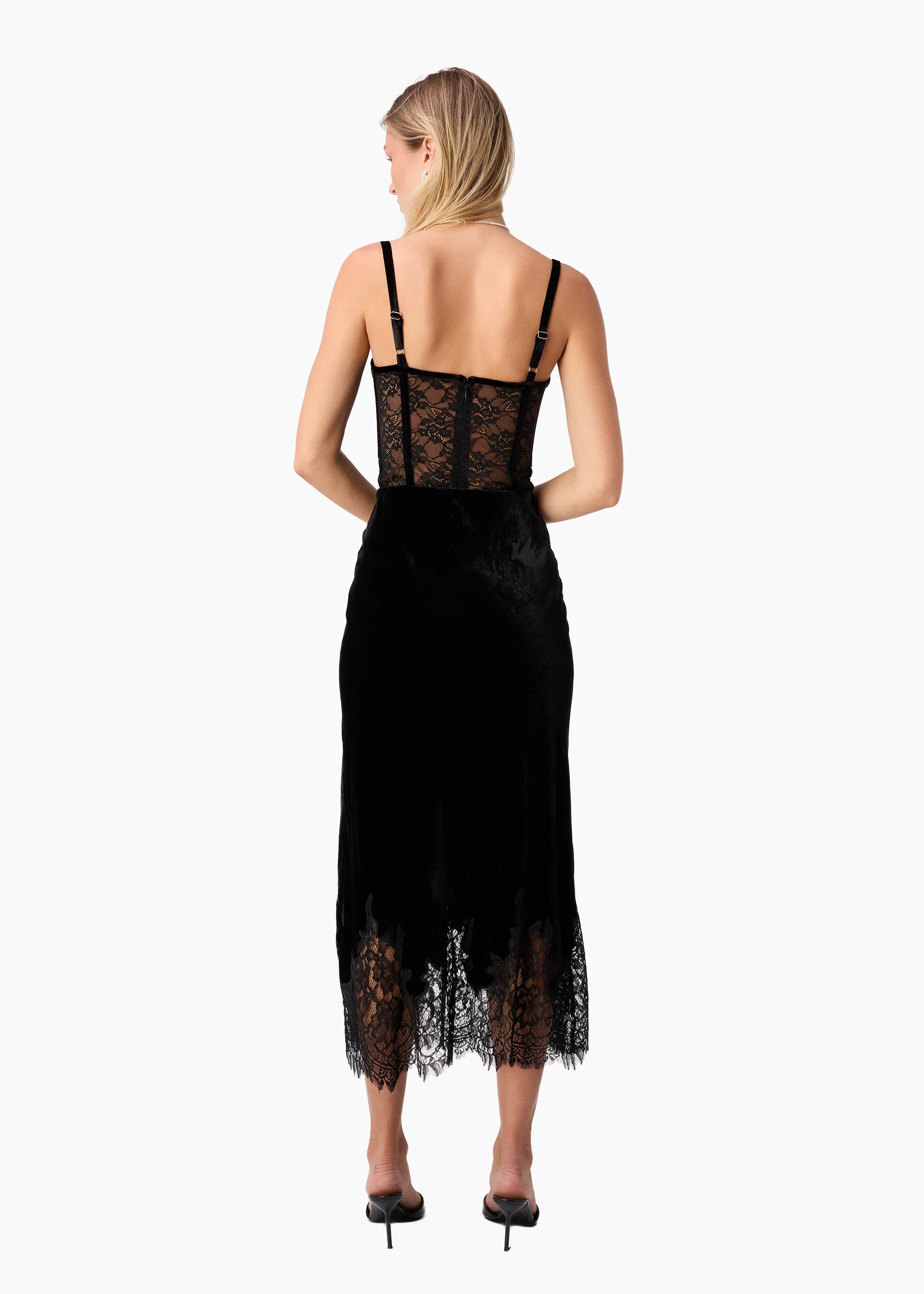 Valentyna Velvet Corset Bodysuit Black - Image 5