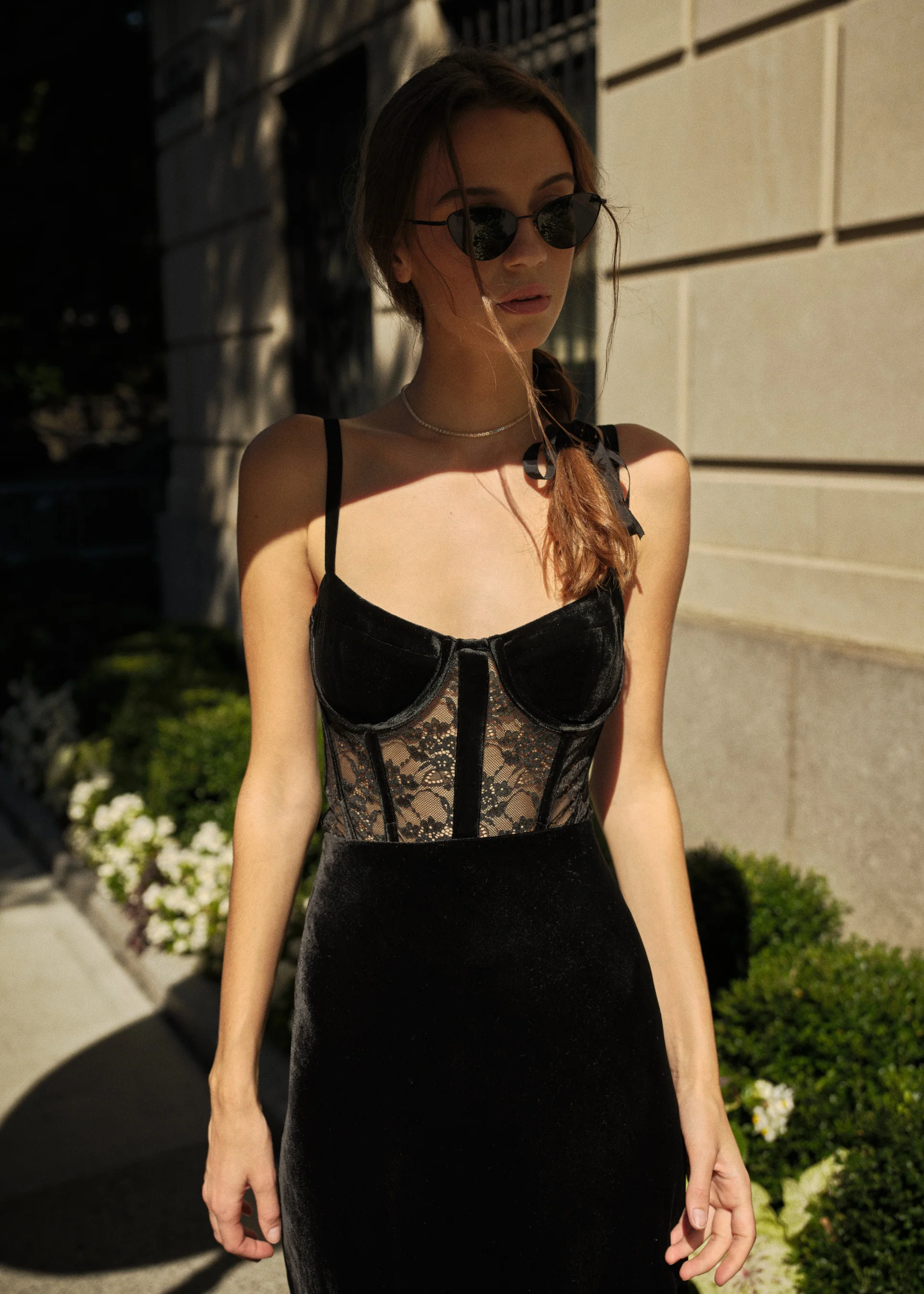 Valentyna Velvet Corset Bodysuit Black - Image 6