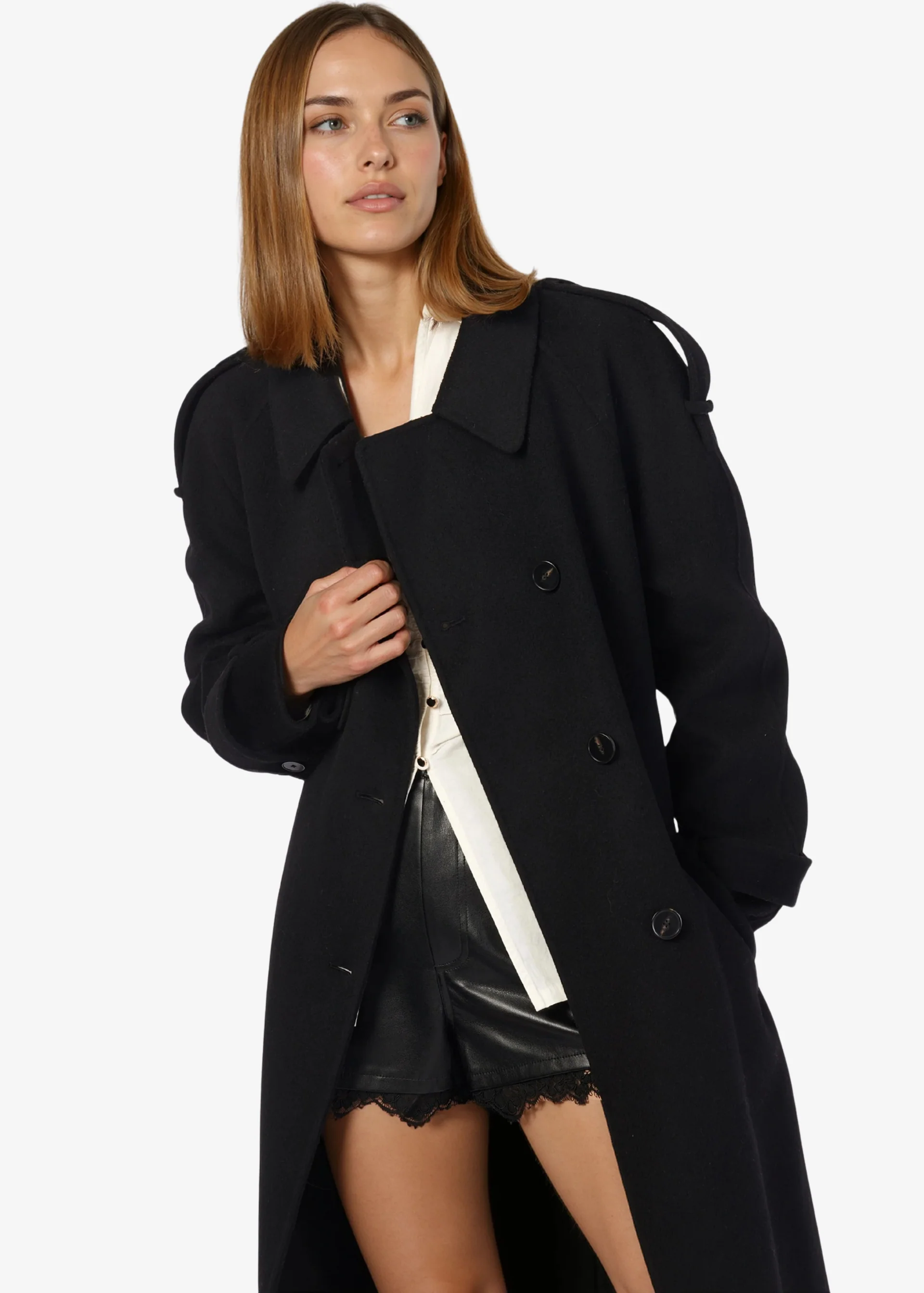 Yennifer Trench Coat Black - Image 4